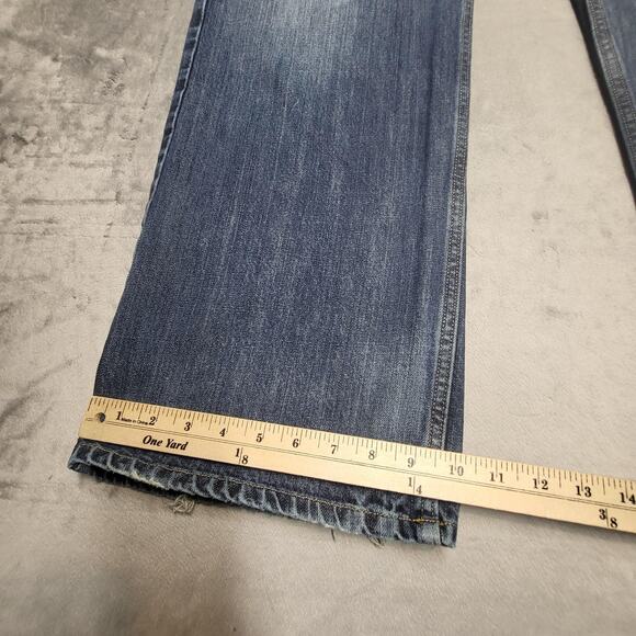 Old Navy Loose Jeans Mens 37x33 Blue Denim Straight Leg Distressed Faded Washed - Picture 6 of 10
